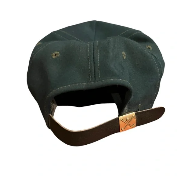 Vintage JOHN DEERE FLY-IN 92-93 Farmer Trucker Hat Cap golden wing Leather Strap - Picture 5 of 12